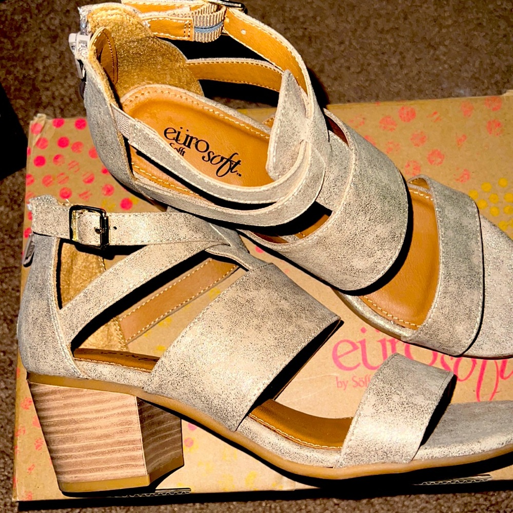 Brand new gold gladiator style Eurosoft sandals